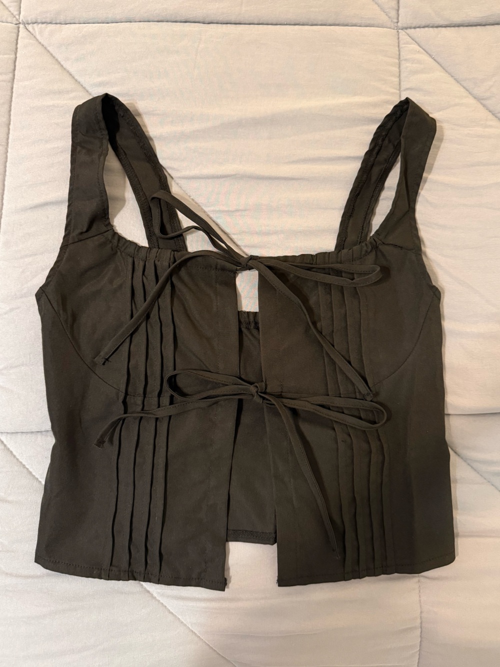Black tie up tank size XS